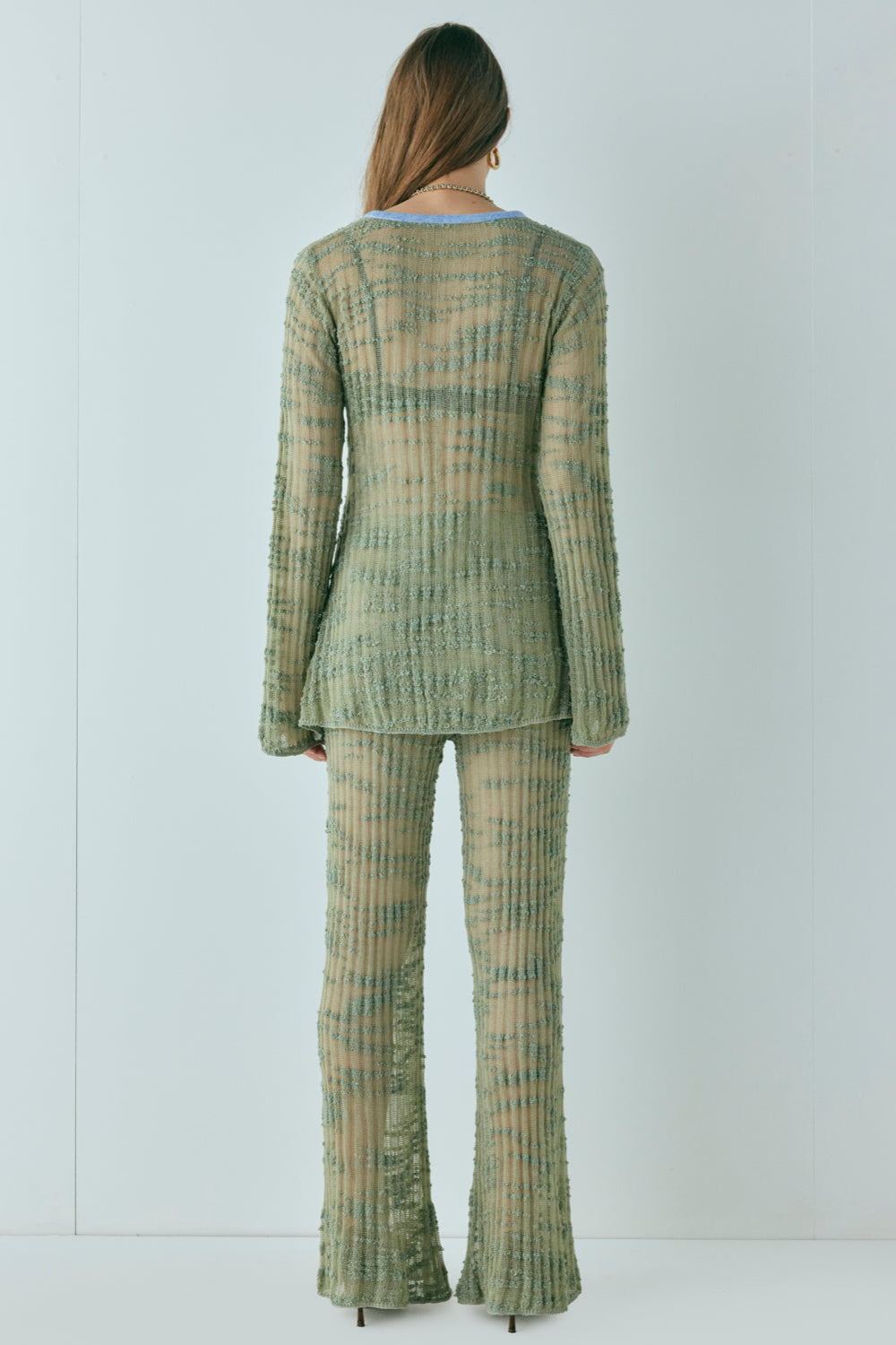 Aliya Knit Flare Pants Khaki