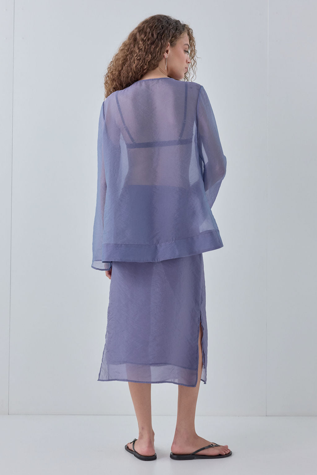 Rosanna Sheer Midi Skirt Indigo
