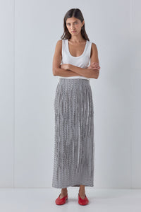 Devyn Midi Skirt Black Check