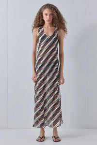 Eva Sheer Midi Dress Geo