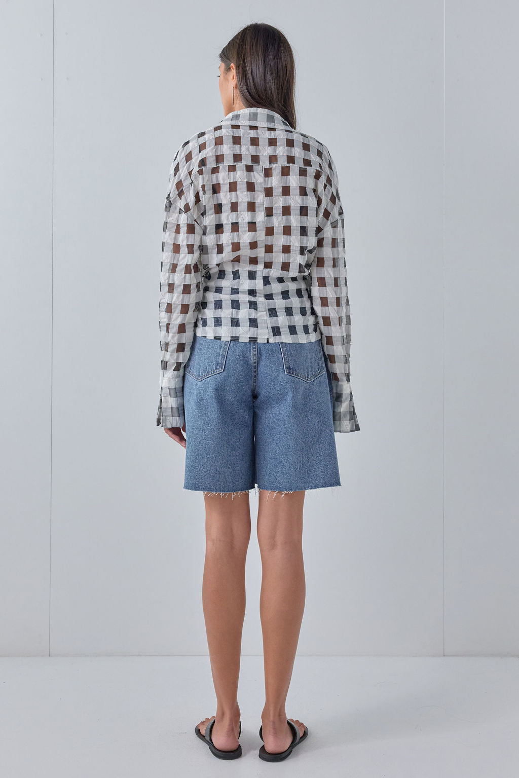 Murphy Sheer Shirt Black Check