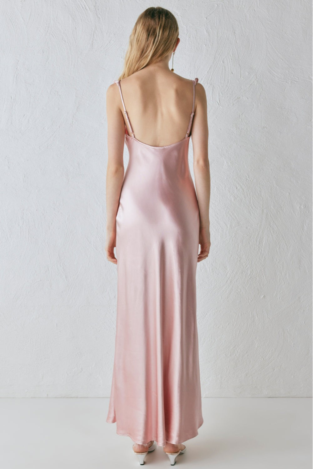 Rosalia Satin Bias Cut Maxi Dress Blush