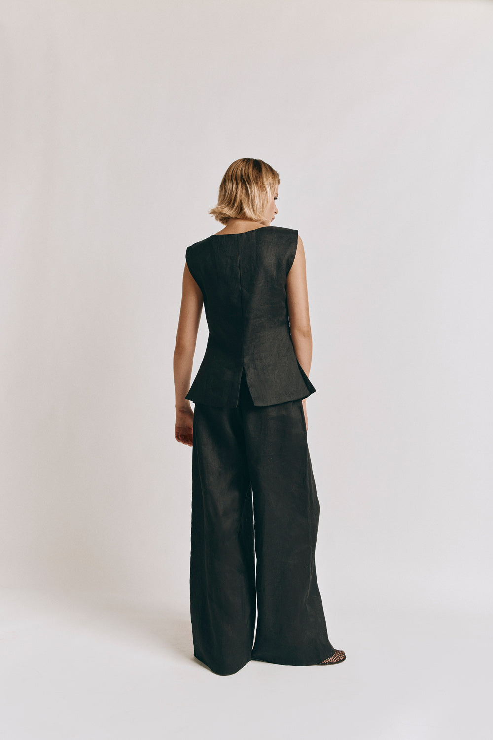 Raya Linen Pants Black