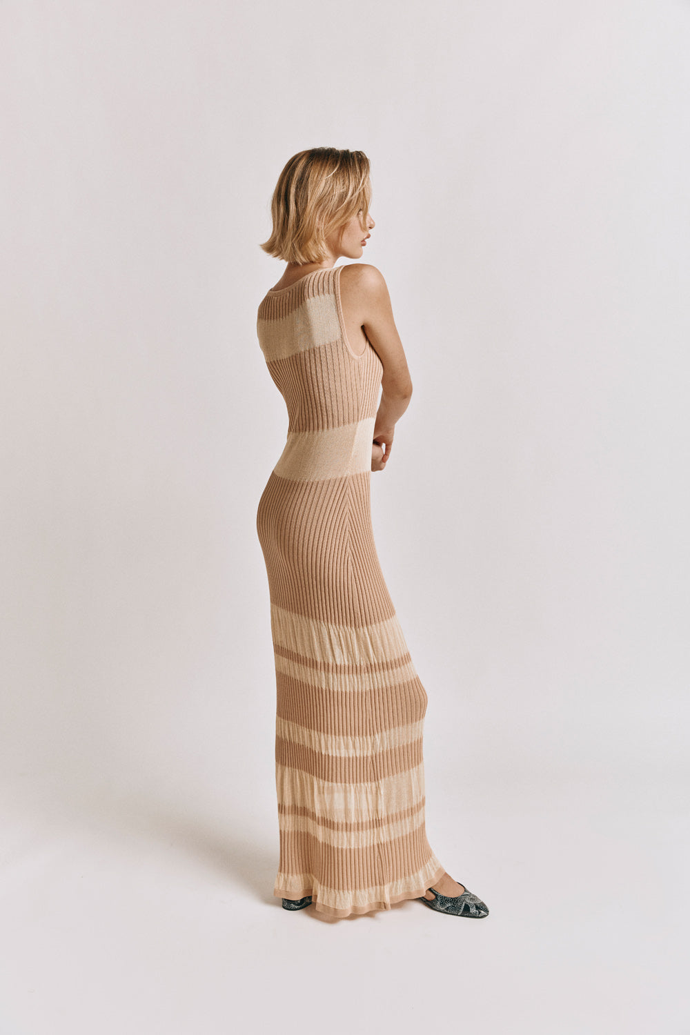 Rowan Knit Maxi Dress Nude