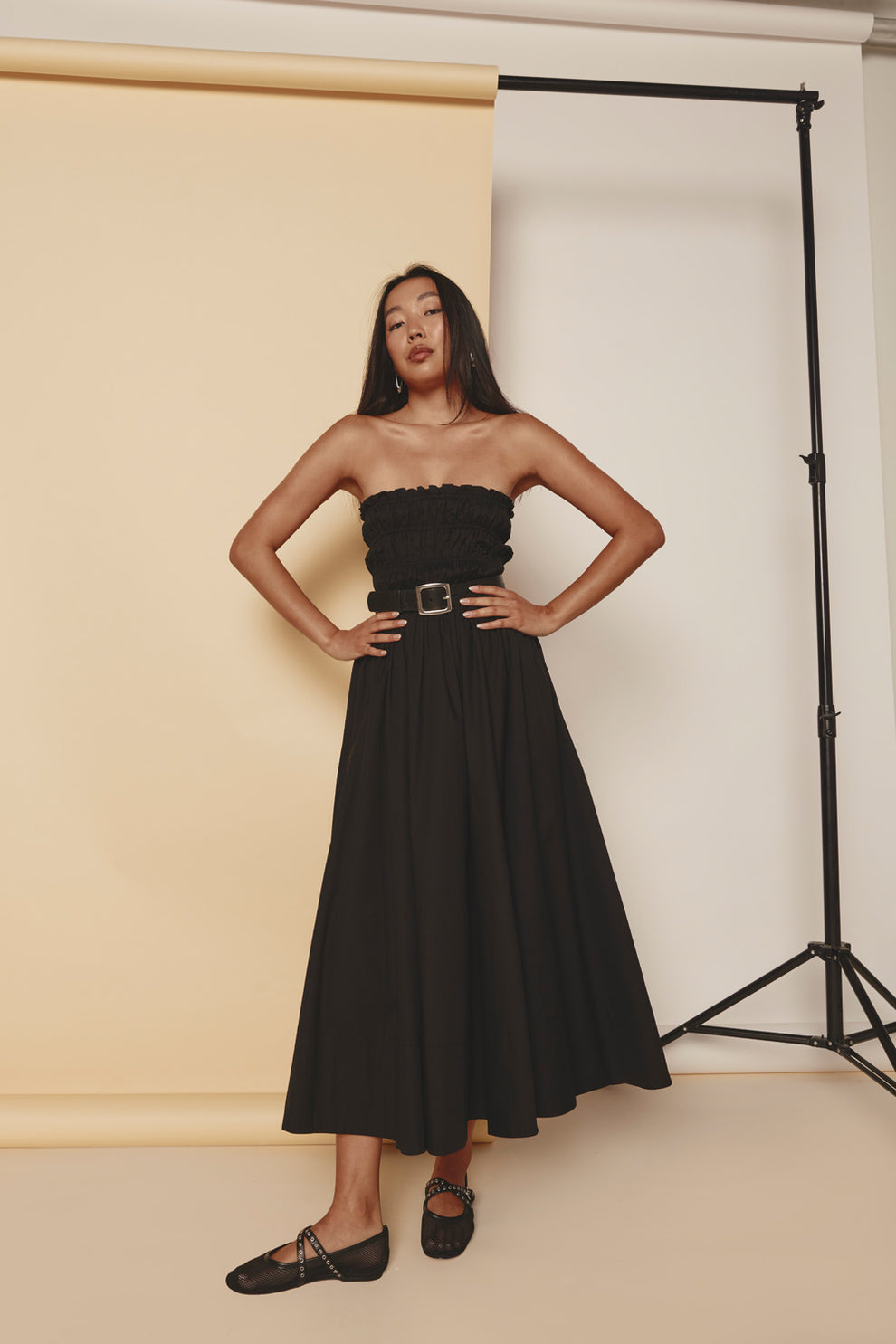 Eliana Midi Dress Black - Image 2