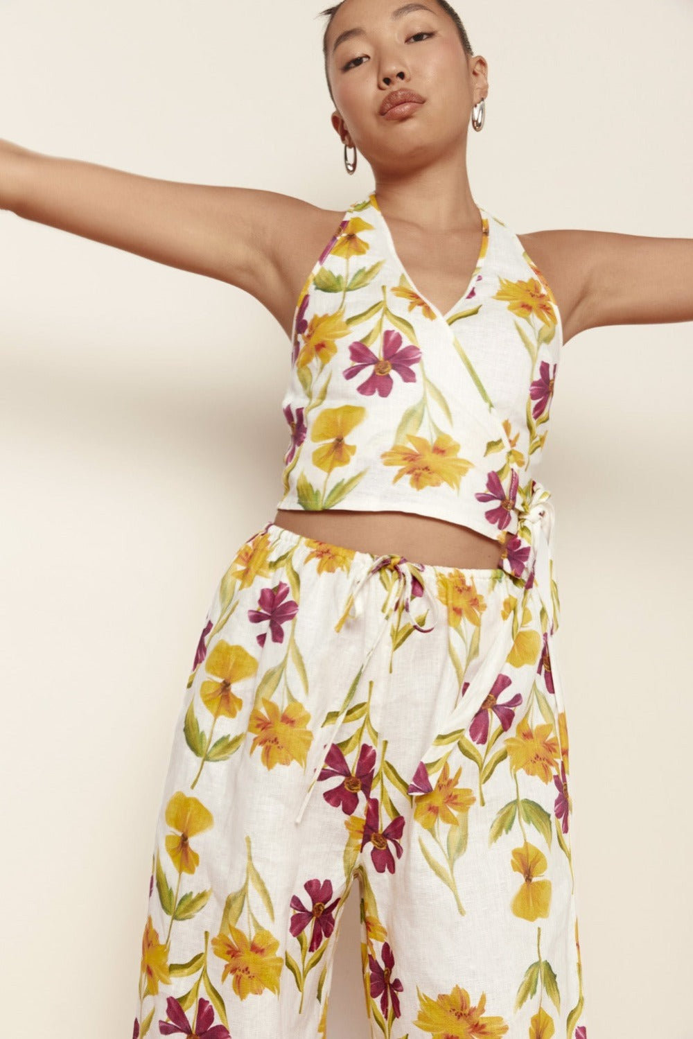 Collective Tops - Celia Linen Top Flora third image