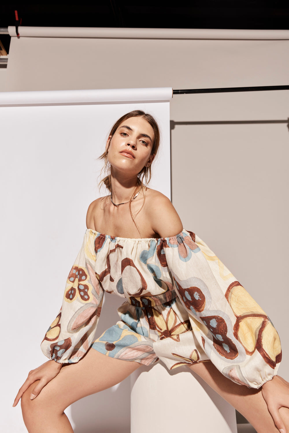 Collective Tops - Inka Linen Top Flower sixth image