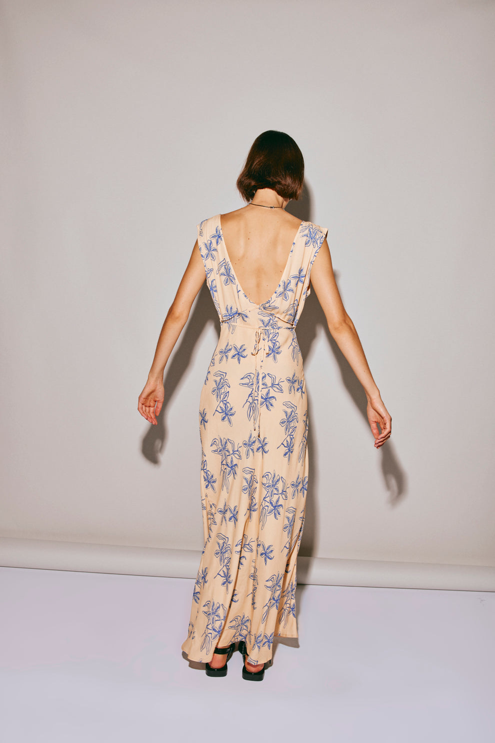 Sunlit Isle Bias Cut Maxi Dress Iris - Image 3