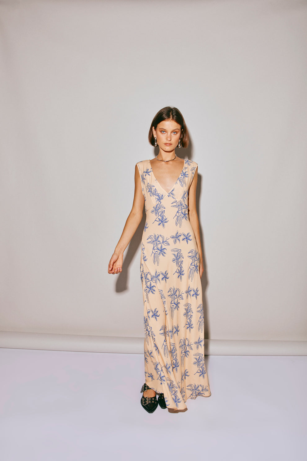 Sunlit Isle Bias Cut Maxi Dress Iris - Image 4