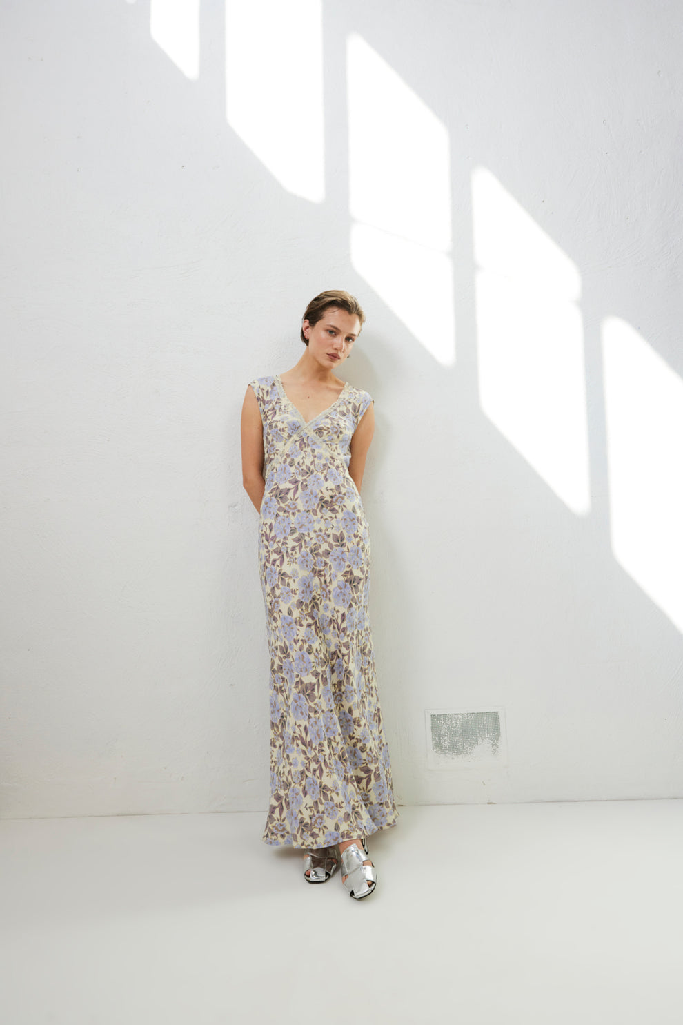Paris In The 90's Bias Cut Maxi Dress Floral - Image 5