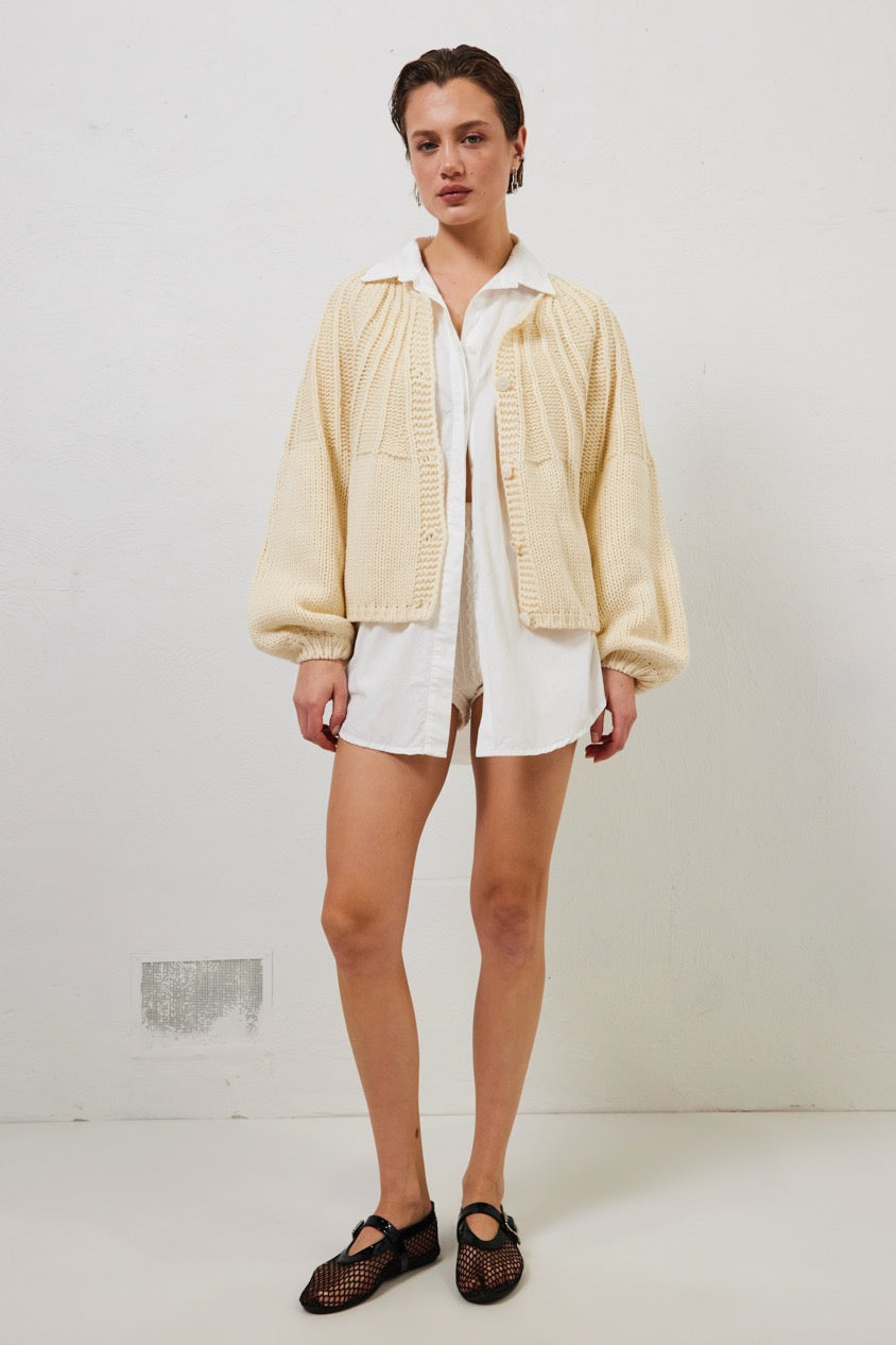 Riley Knit Cardigan Cream – VRG GRL