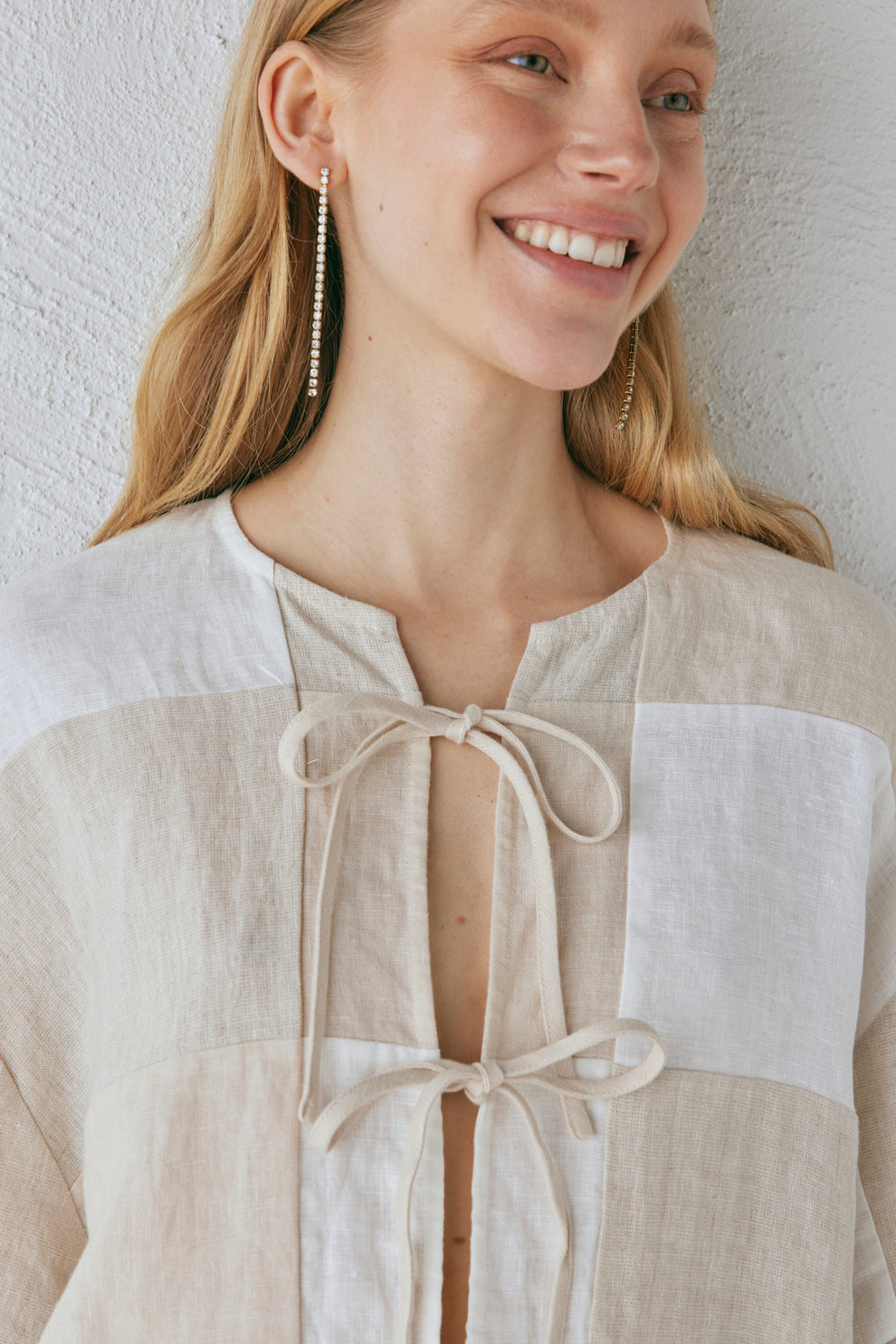 Collective Tops - Naomi Linen Smock Top Natural fifth image