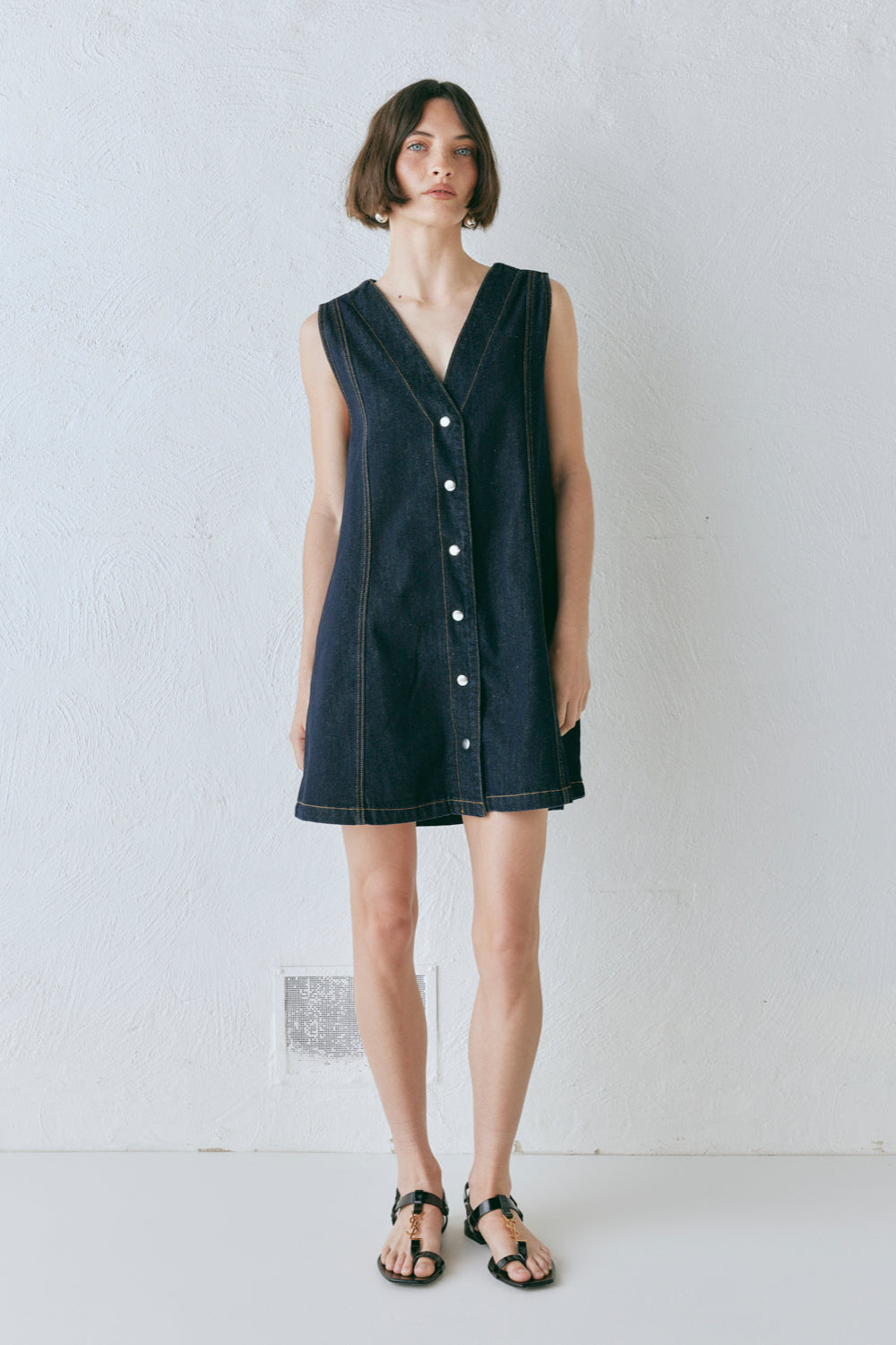 Aston Denim Mini Dress Indigo VRG GRL Aston Denim Mini Dress Indigo VRG GRL