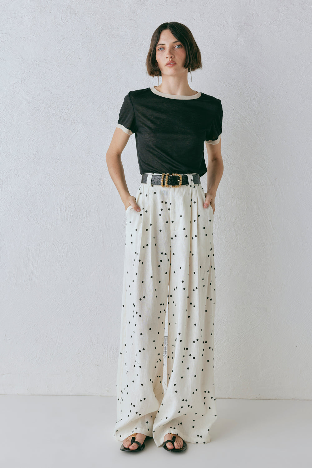 Skye Linen Pants Dot