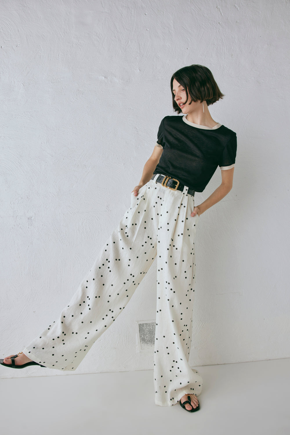 Skye Linen Pants Dot