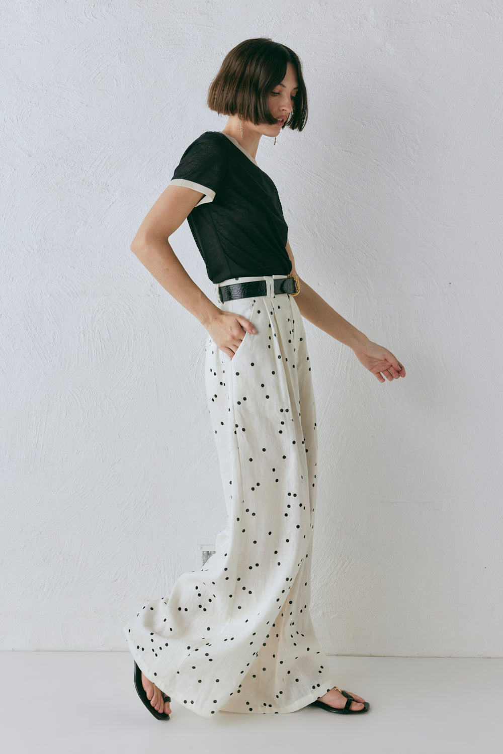 Skye Linen Pants Dot