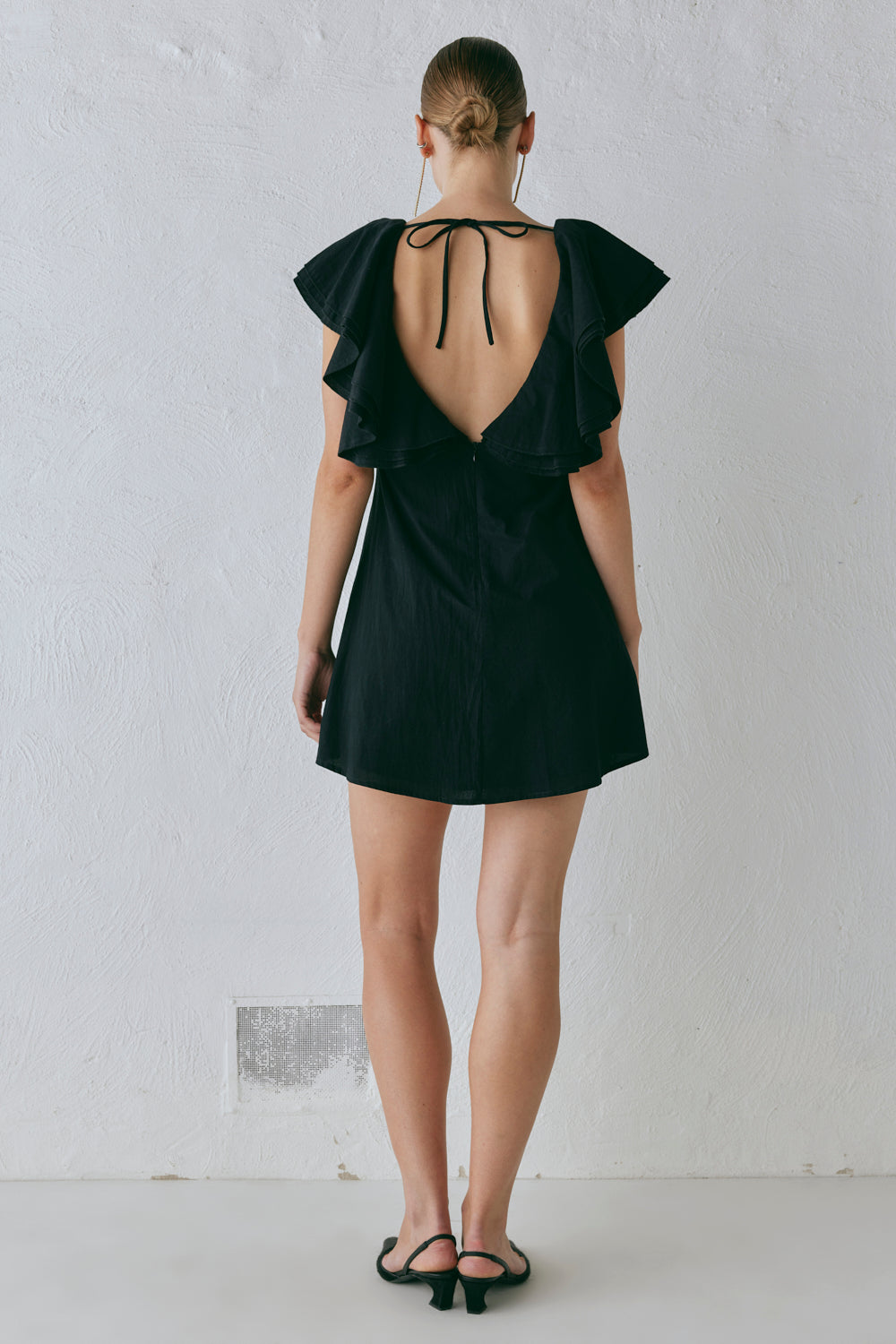 Party Nights Frill Mini Dress Black