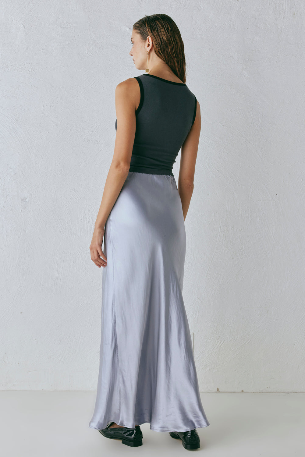 Florence Bias Cut Maxi Skirt Pearl