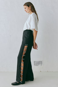 Tia Linen Pants Black