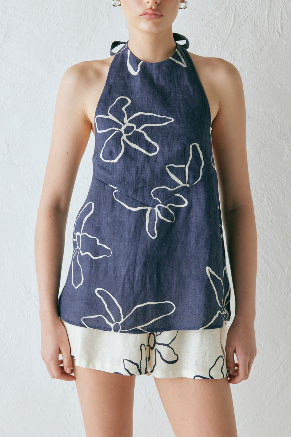 Sierra Linen Top Fleur