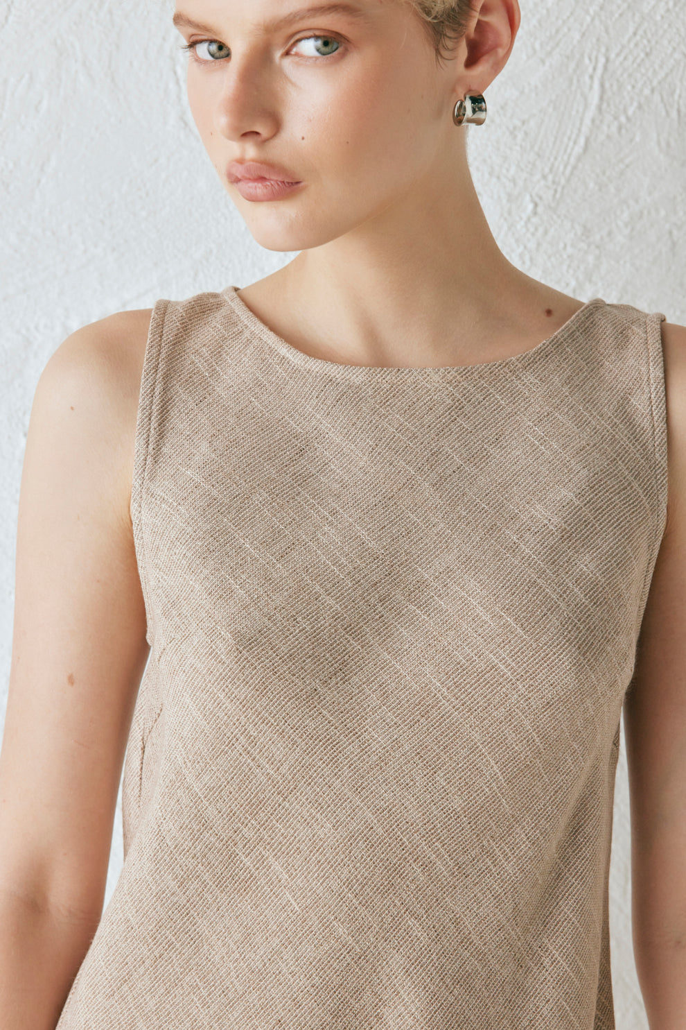 Zaria Mini Dress Beige - Image 3