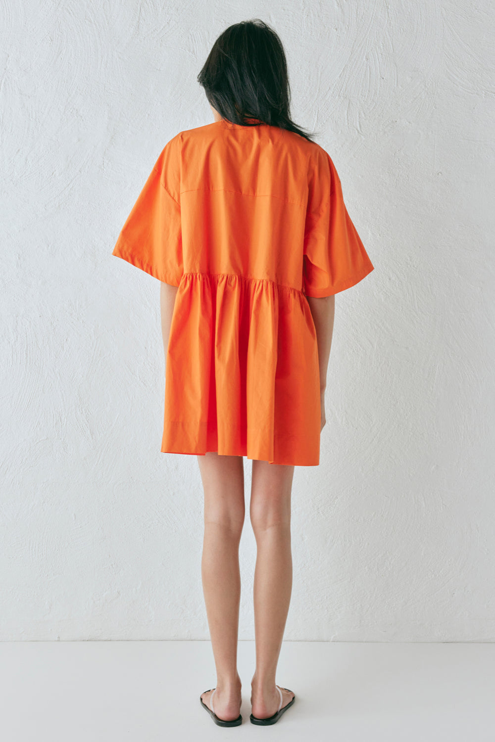 Naomi Smock Mini Dress Tangerine