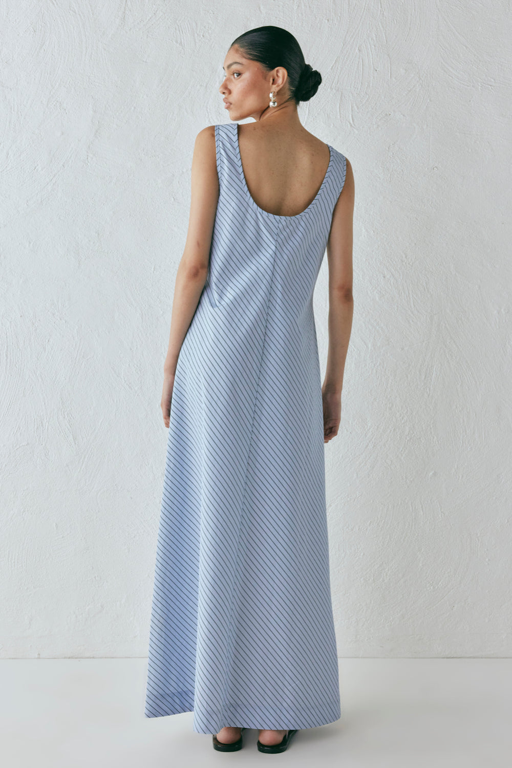 Kajal Maxi Dress Blue Stripe