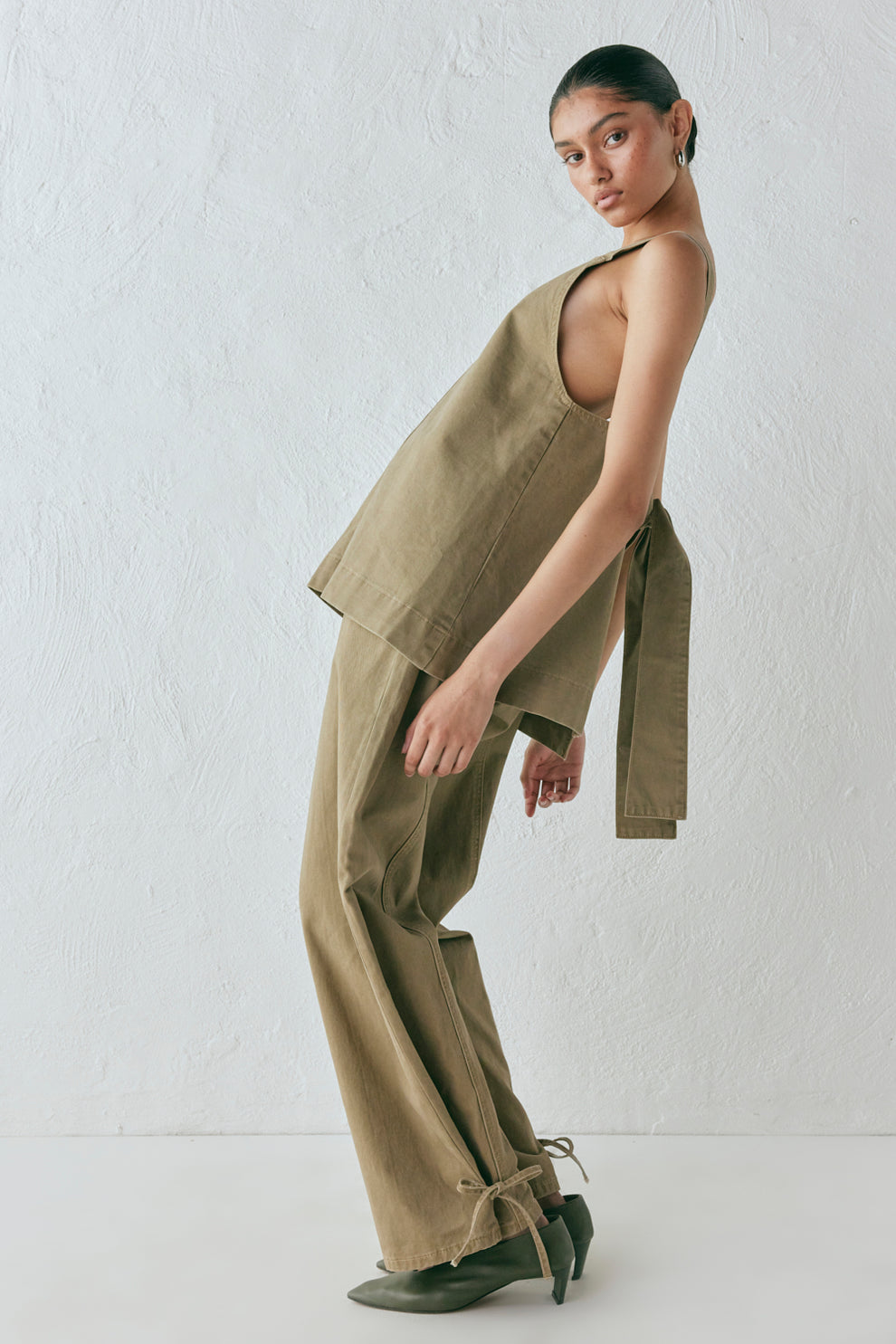 Collective Tops - Lina Denim Top Khaki fifth image