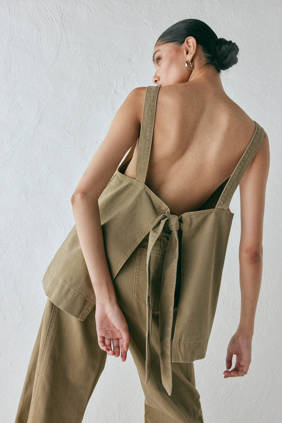 Collective Tops - Lina Denim Top Khaki secondary image