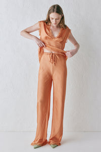 Josefin Satin Pants Peach