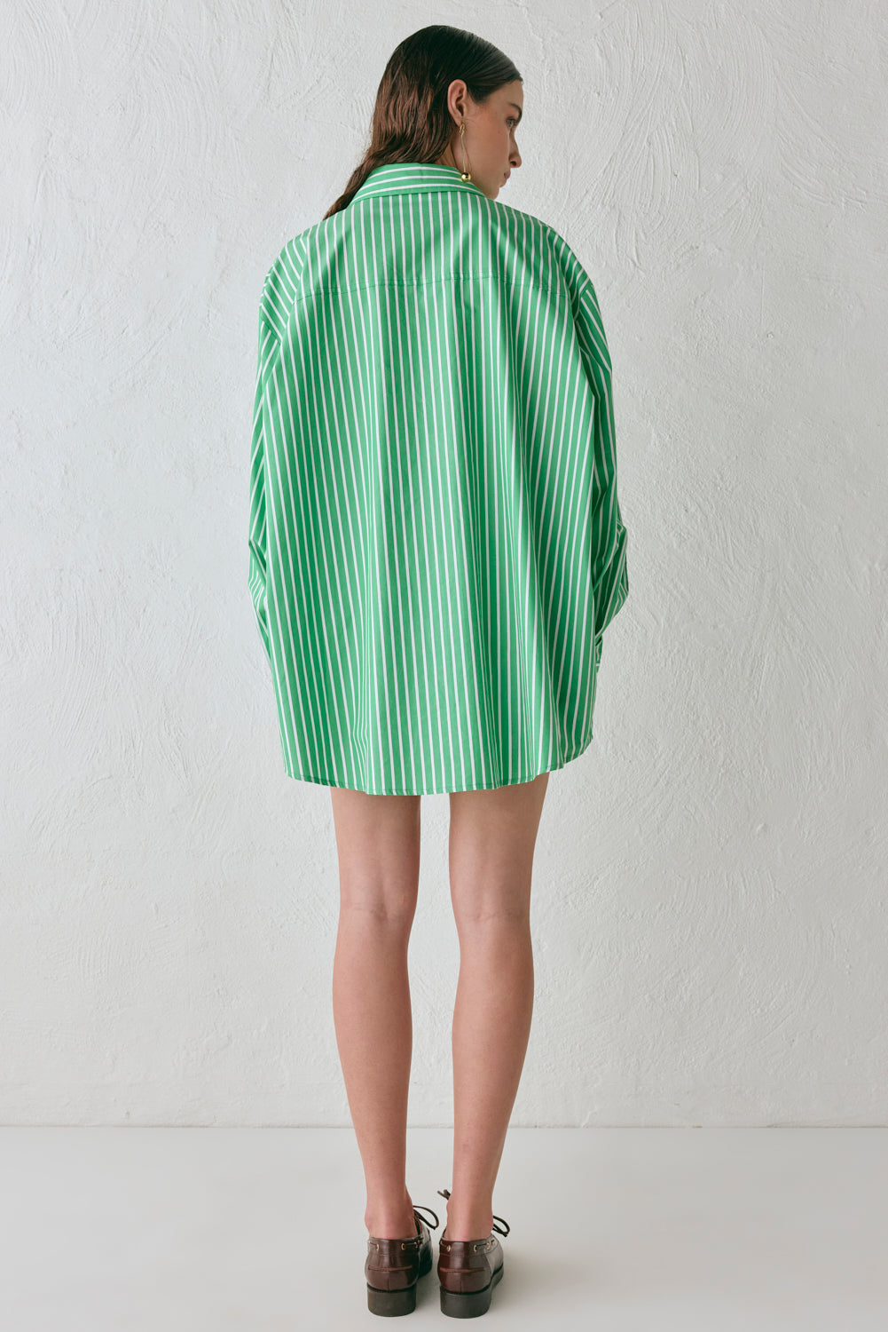 June Shirt Green Stripe