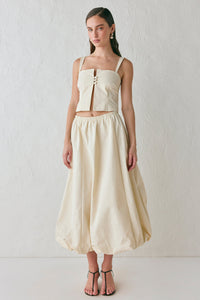 Sabrin Bubble Midi Skirt Cream
