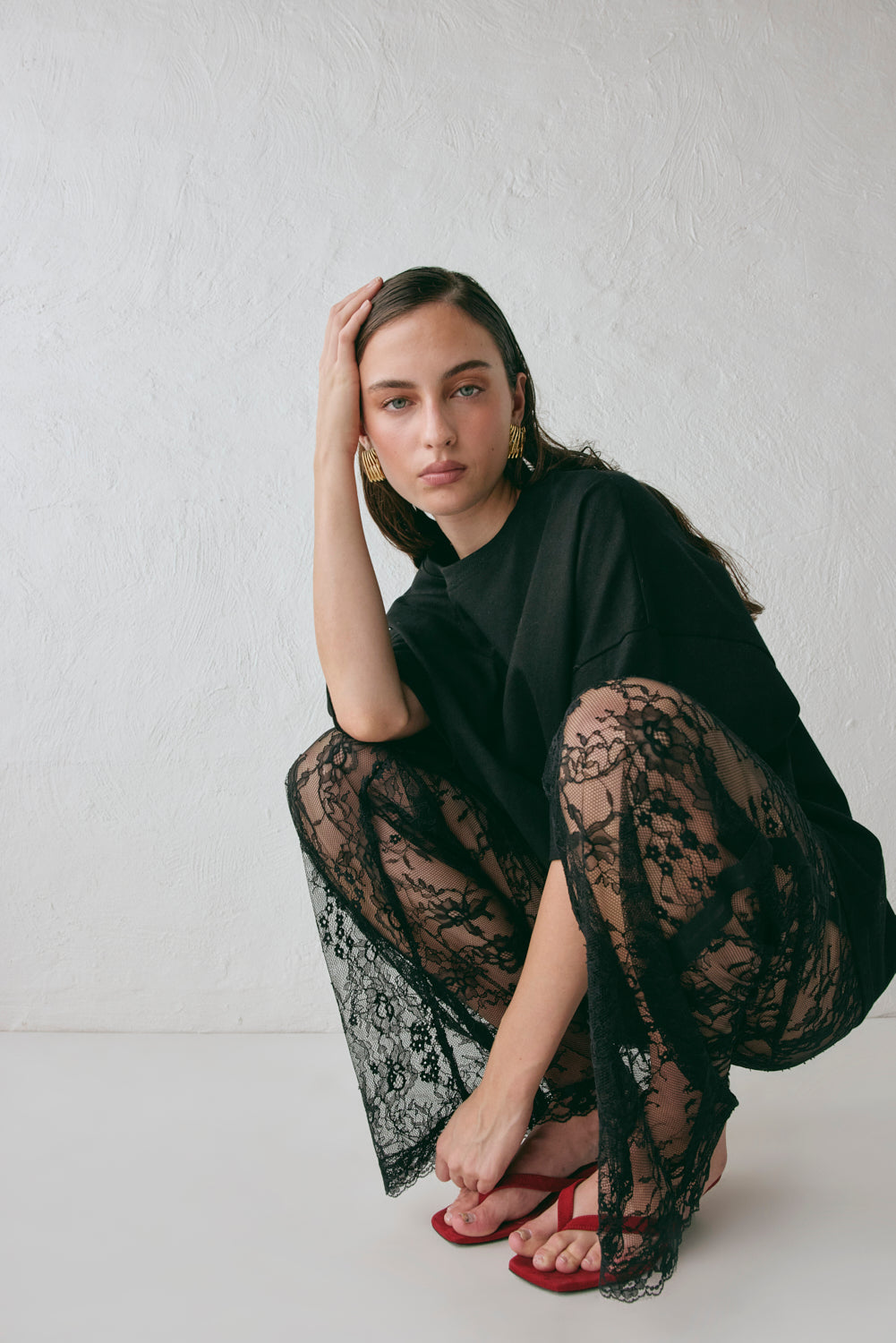 Devyn Lace Pants Black