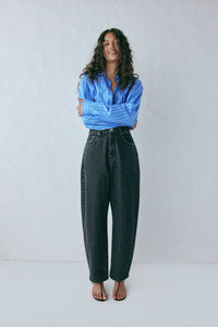 Lex Barrel Denim Jeans Washed Black