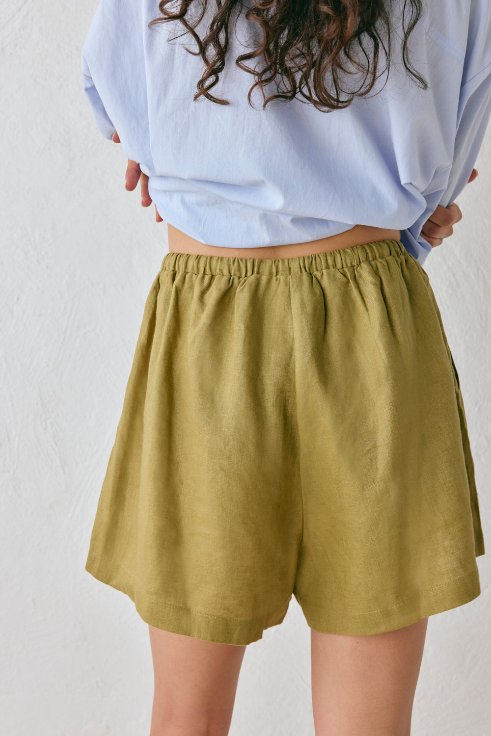 Nettie Linen Shorts Olive