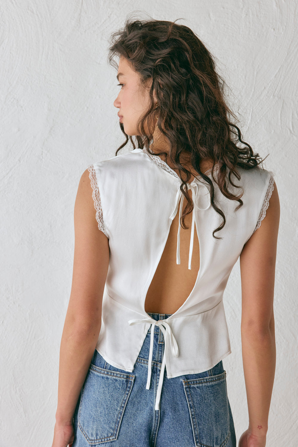 Vintage Lover Tie Back Top White