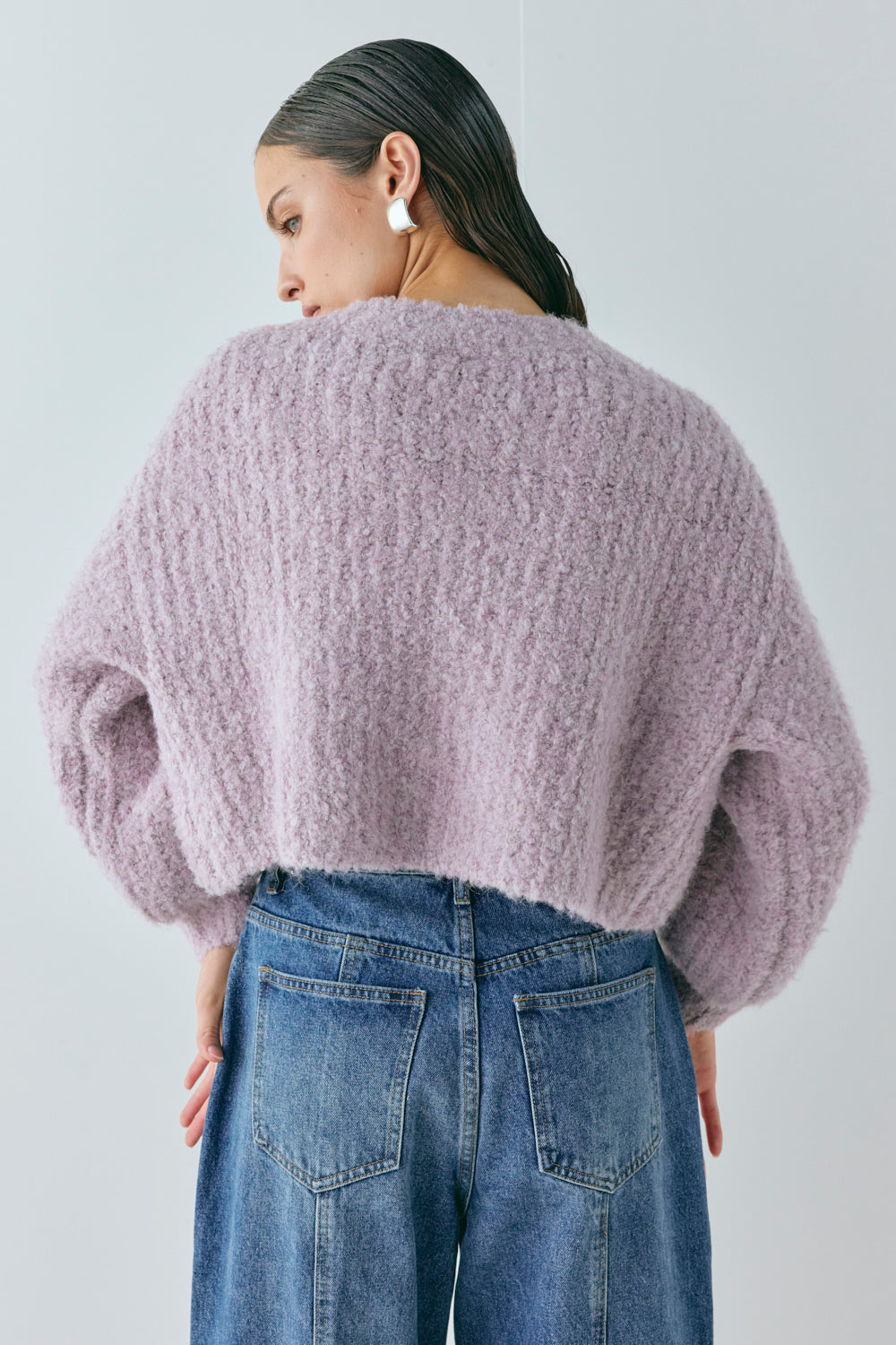 Elsie Knit Cardigan Lilac