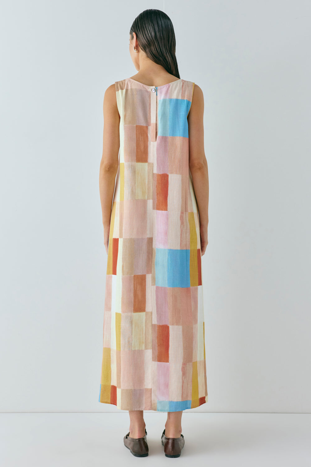 Cate Smock Midi Dress Patchwork
