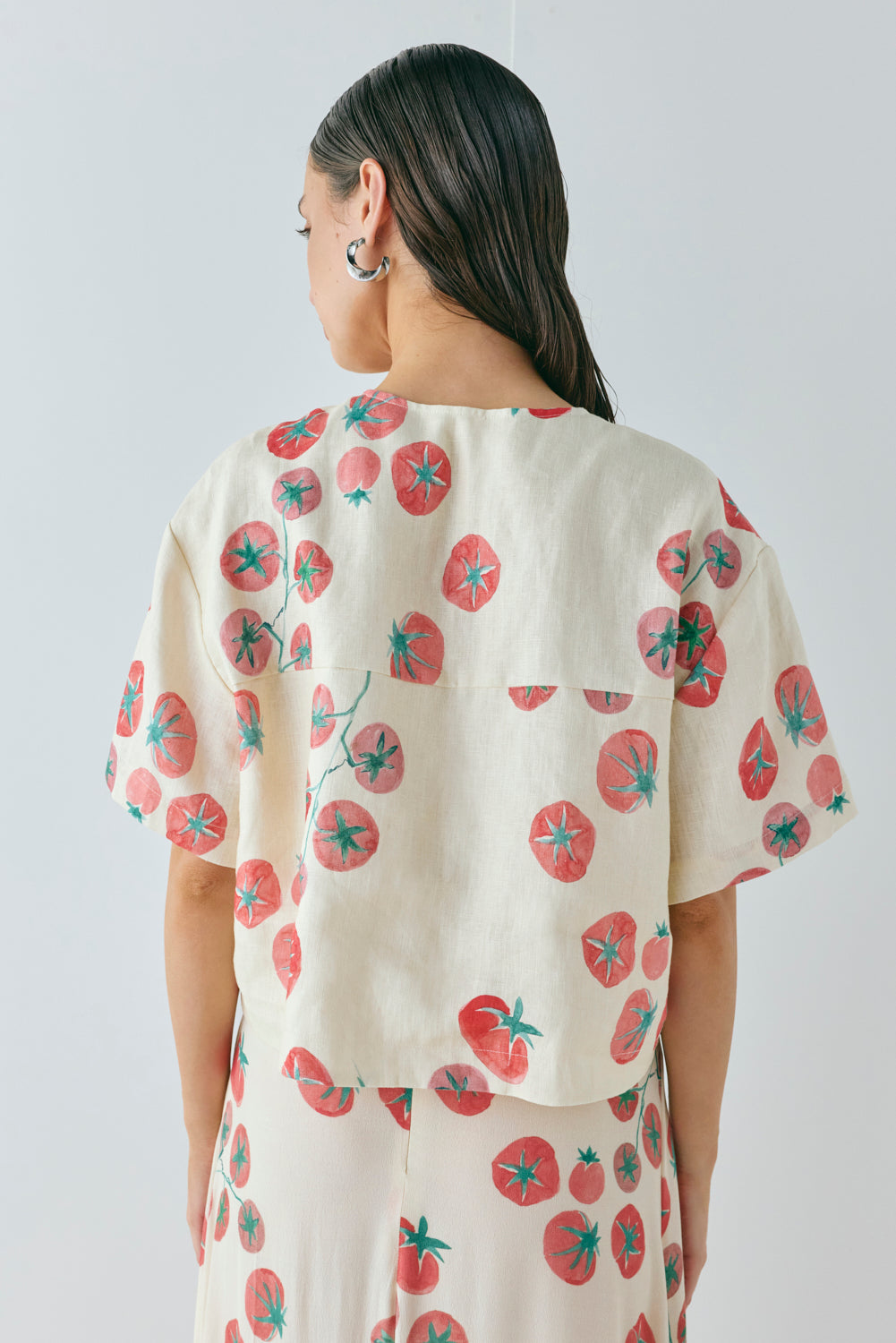 Portia Linen Smock Top Roma