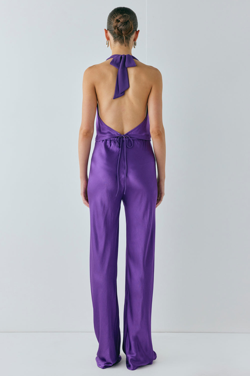 Darcy Satin Halter Top Violet