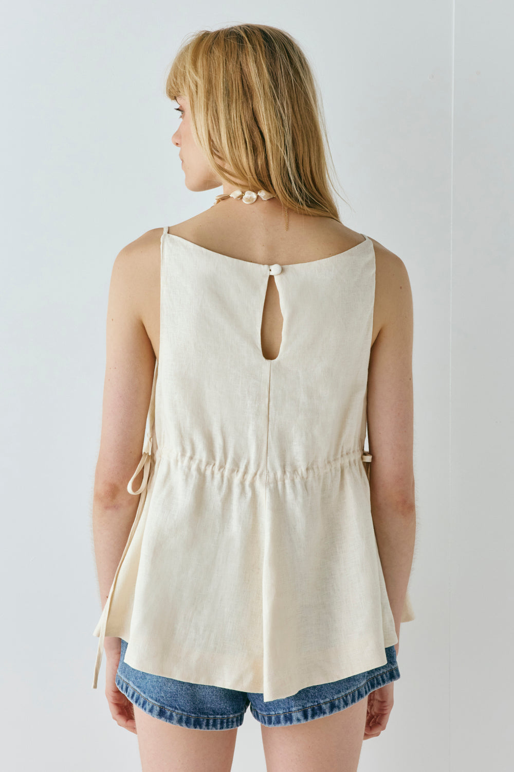 Indi Linen Top Cream