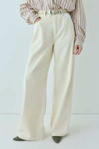 Pippa Mid Rise Denim Jeans Cream