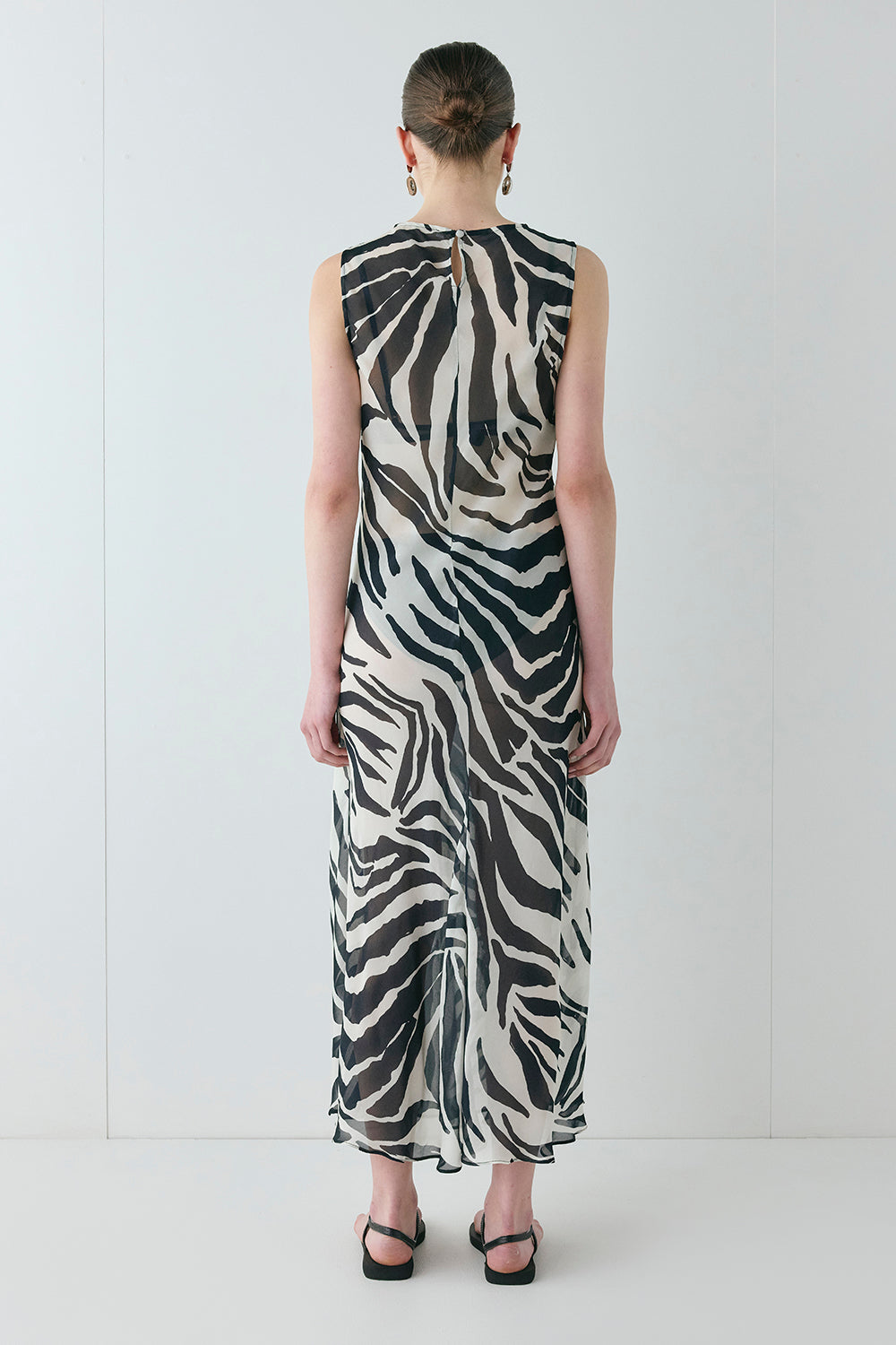 Francesca Sheer Maxi Dress Zebra