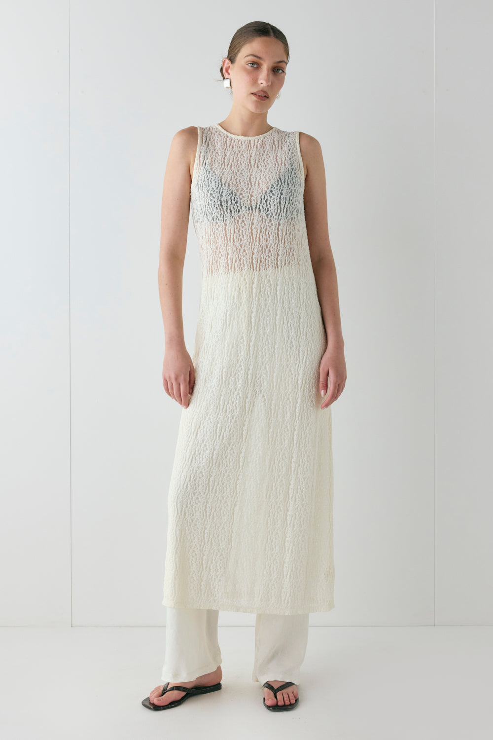 Estelle Lace Midi Dress Cream – VRG GRL