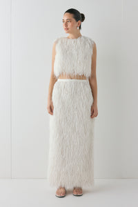 Vivia Fringe Top White