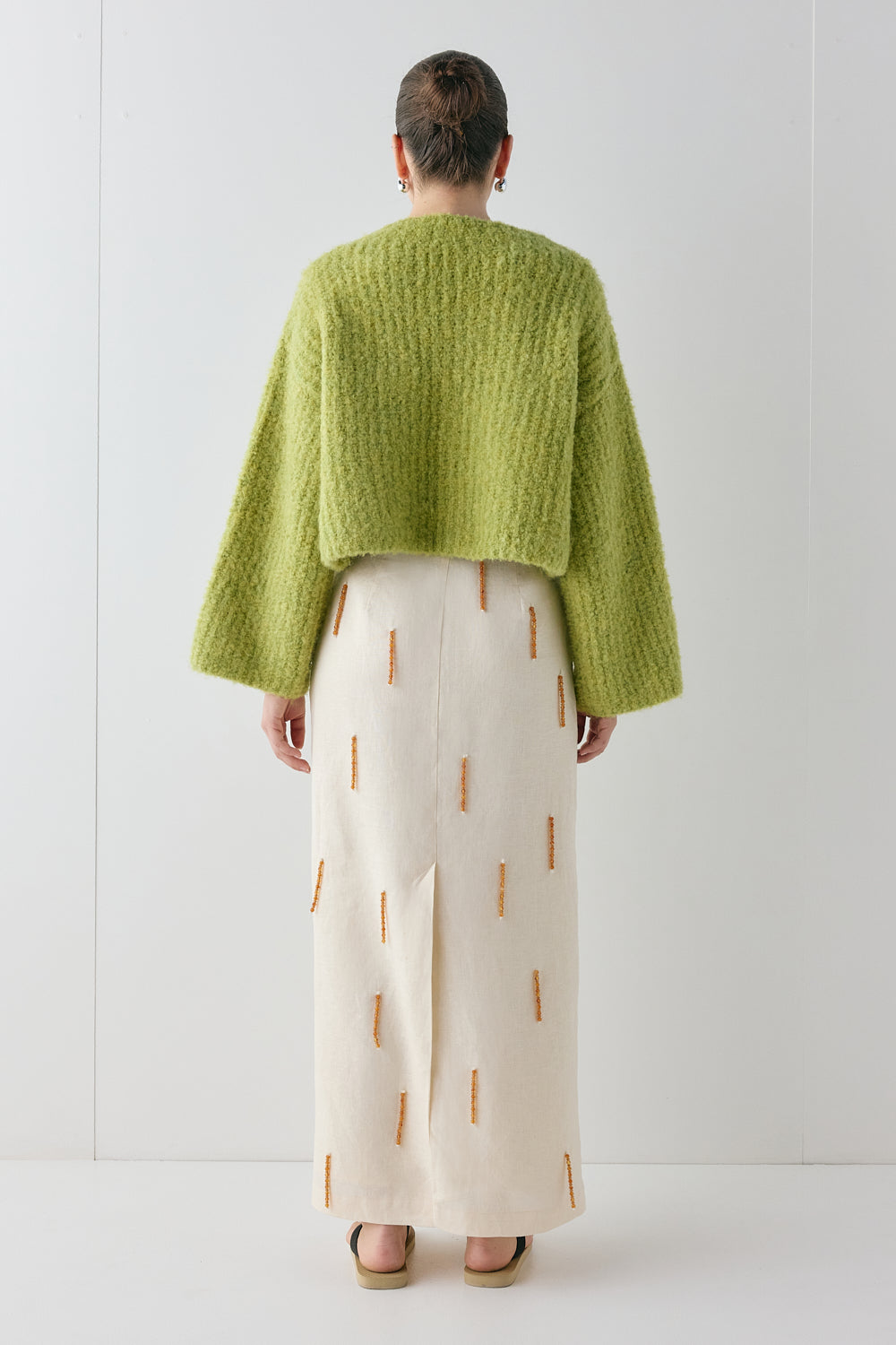 Lacy Knit Cardigan Lime