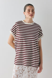 Lori Tank Wine Stripe