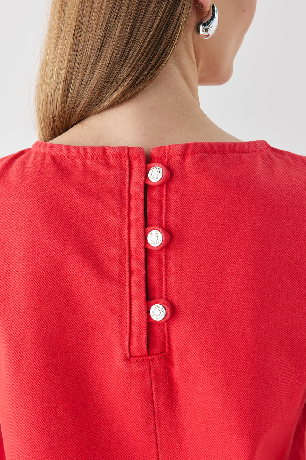 Aftersun Denim Mini Dress Red