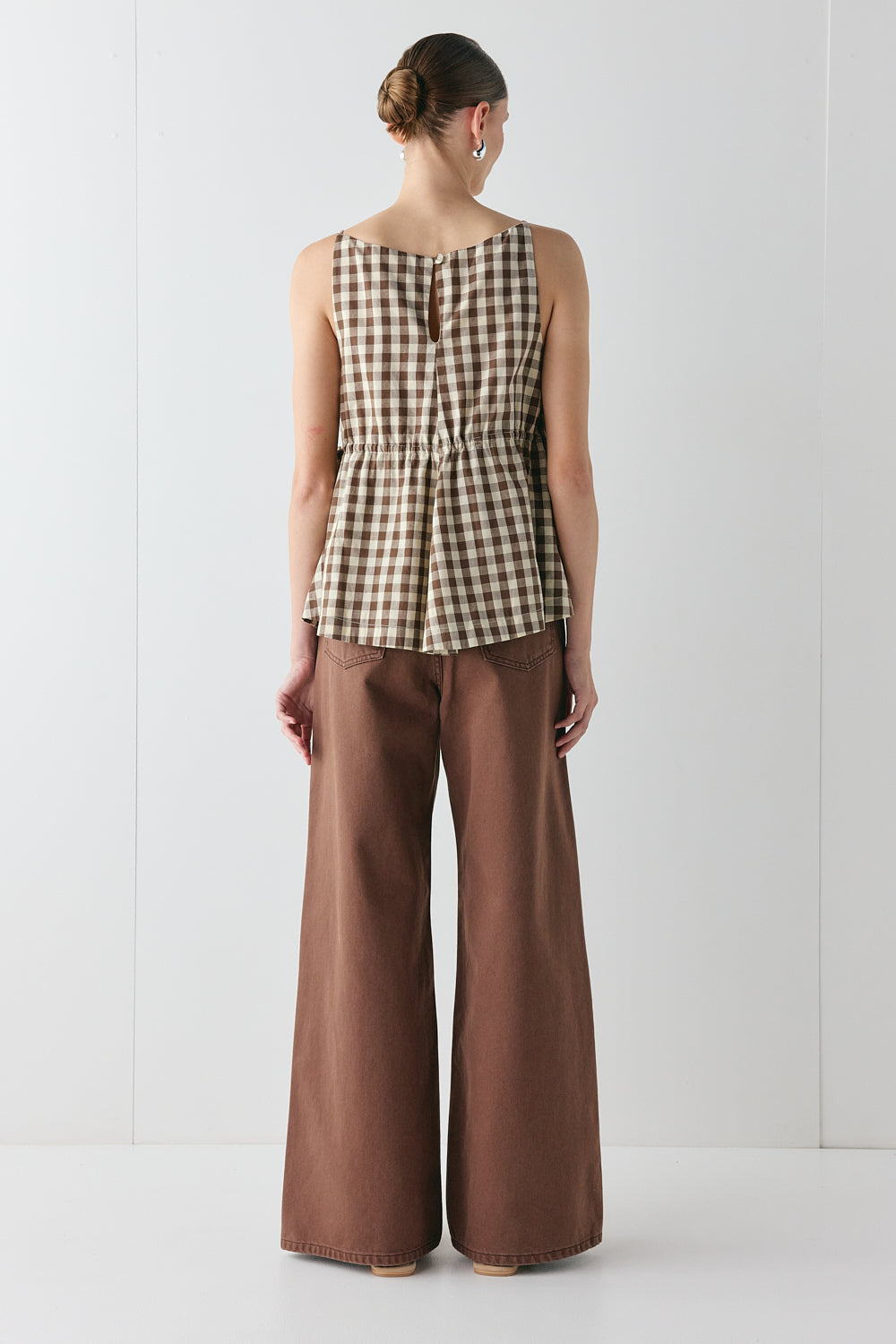 Indi Top Brown Check