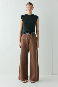 Aston High Rise Denim Jeans Chocolate